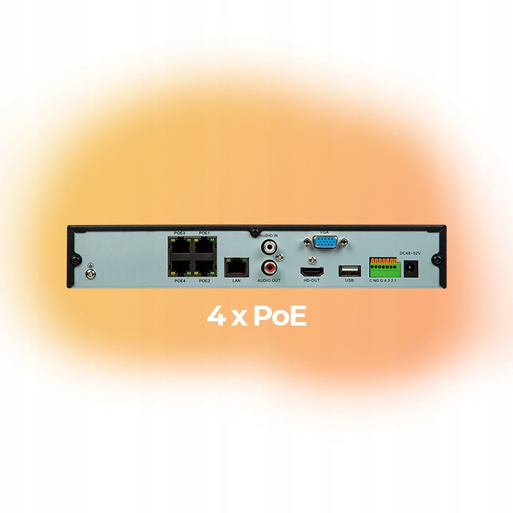 Wbudowane porty POE dla łatwej instalacji