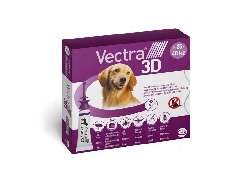 Vectra 3D dla psów 25-40kg – Skuteczna ochrona przed pasożytami