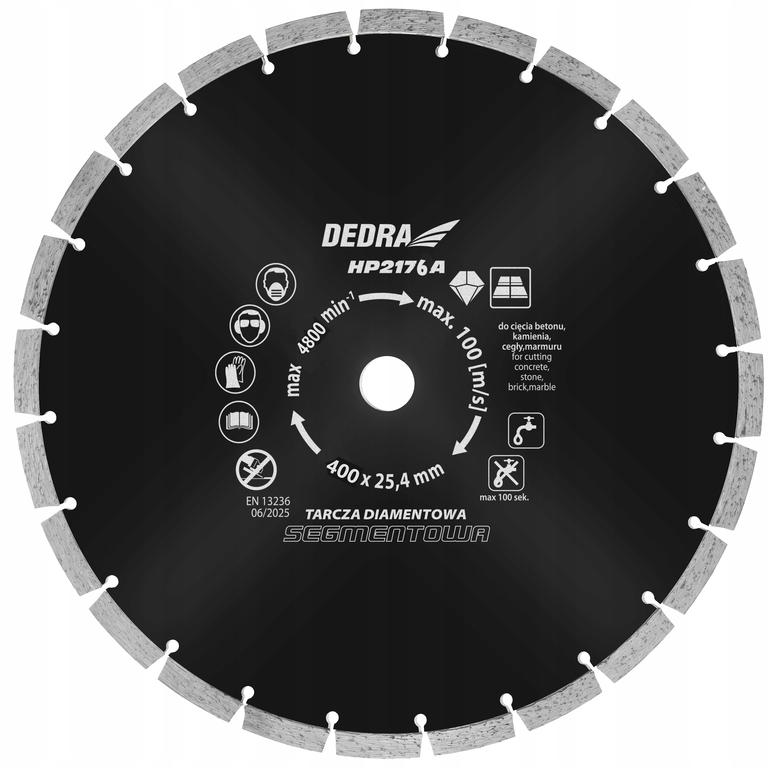Tarcza diamentowa do betonu 100m/s 400/25,4mm – Niezawodne narzędzie do cięcia
