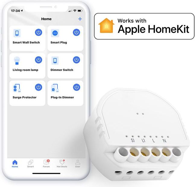 Uniwersalny inteligentny przełącznik ścienny Meross In - Wall Smart Wi-Fi, biały