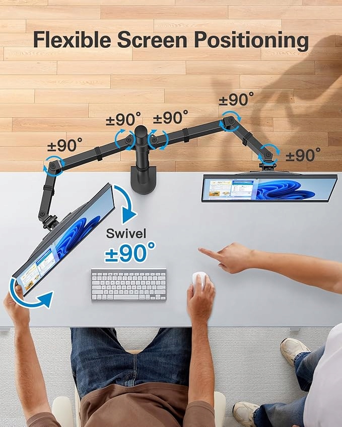 Ergonomiczny design i regulacja – Komfort pracy z dwoma monitorami