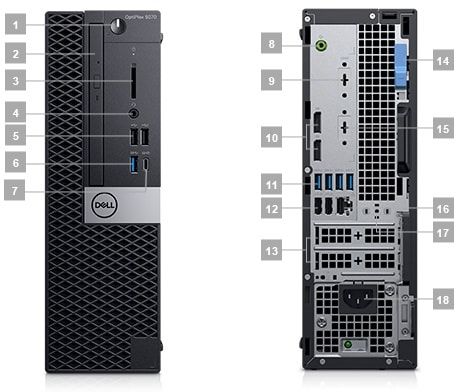 Porty i gniazda — obudowa typu SFF