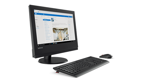 Lenovo V310z all-in-one with wireless keyboard and mouse.
