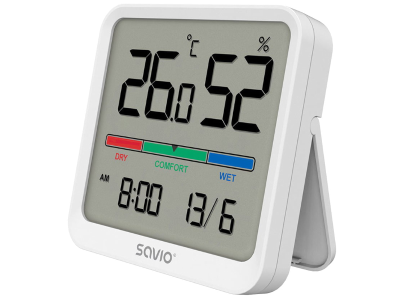 Czujnik temperatury i wilgotności Savio CT-01/W – Twój partner w monitorowaniu warunków wewnętrznych