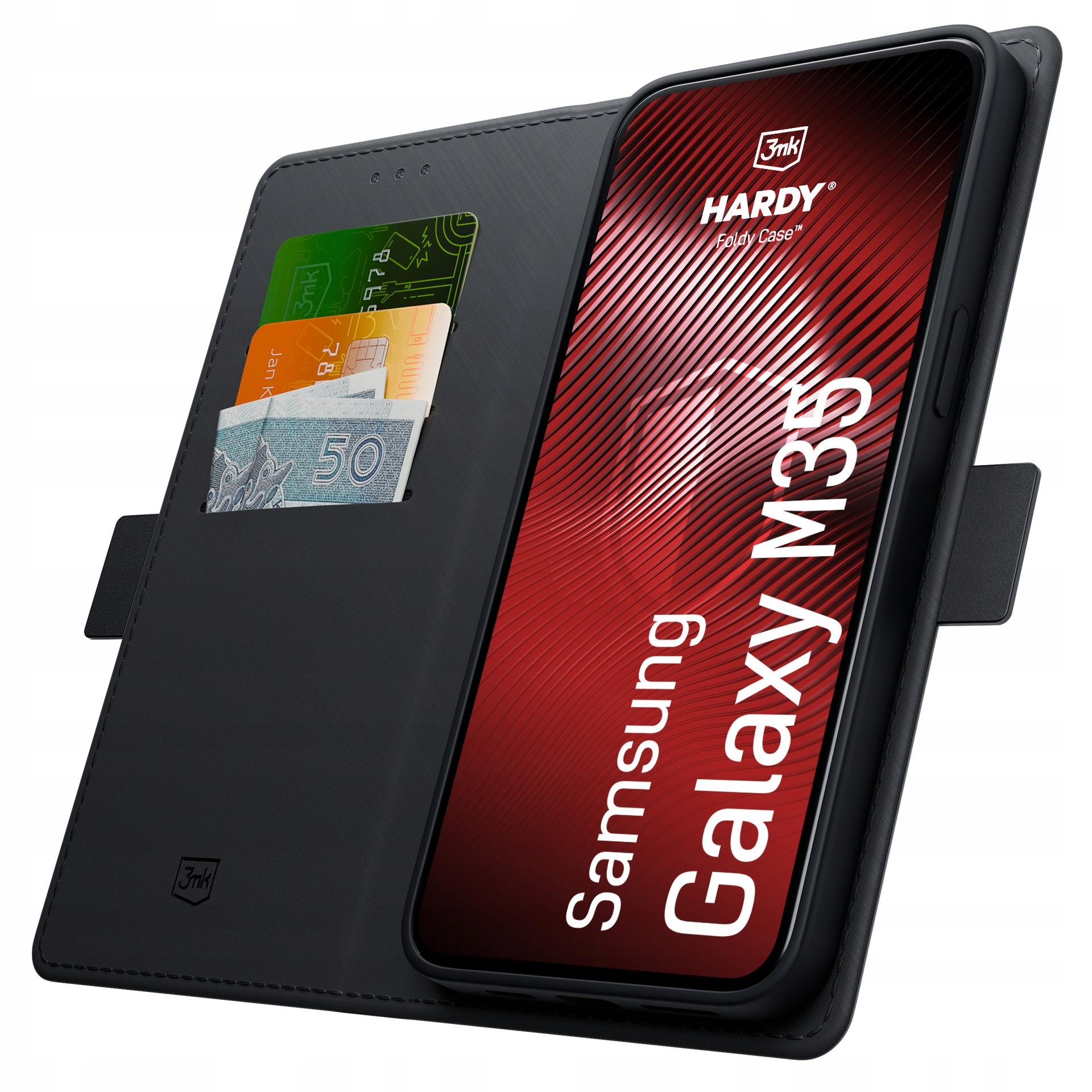 Samsung Galaxy M35 – Etui z klapką 3mk HARDY® Foldy Case™ – Złóż i chroń