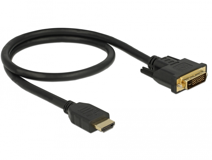 Kabel HDMI - DVI-D 0.5m czarny – Idealne połączenie dla Twojego sprzętu