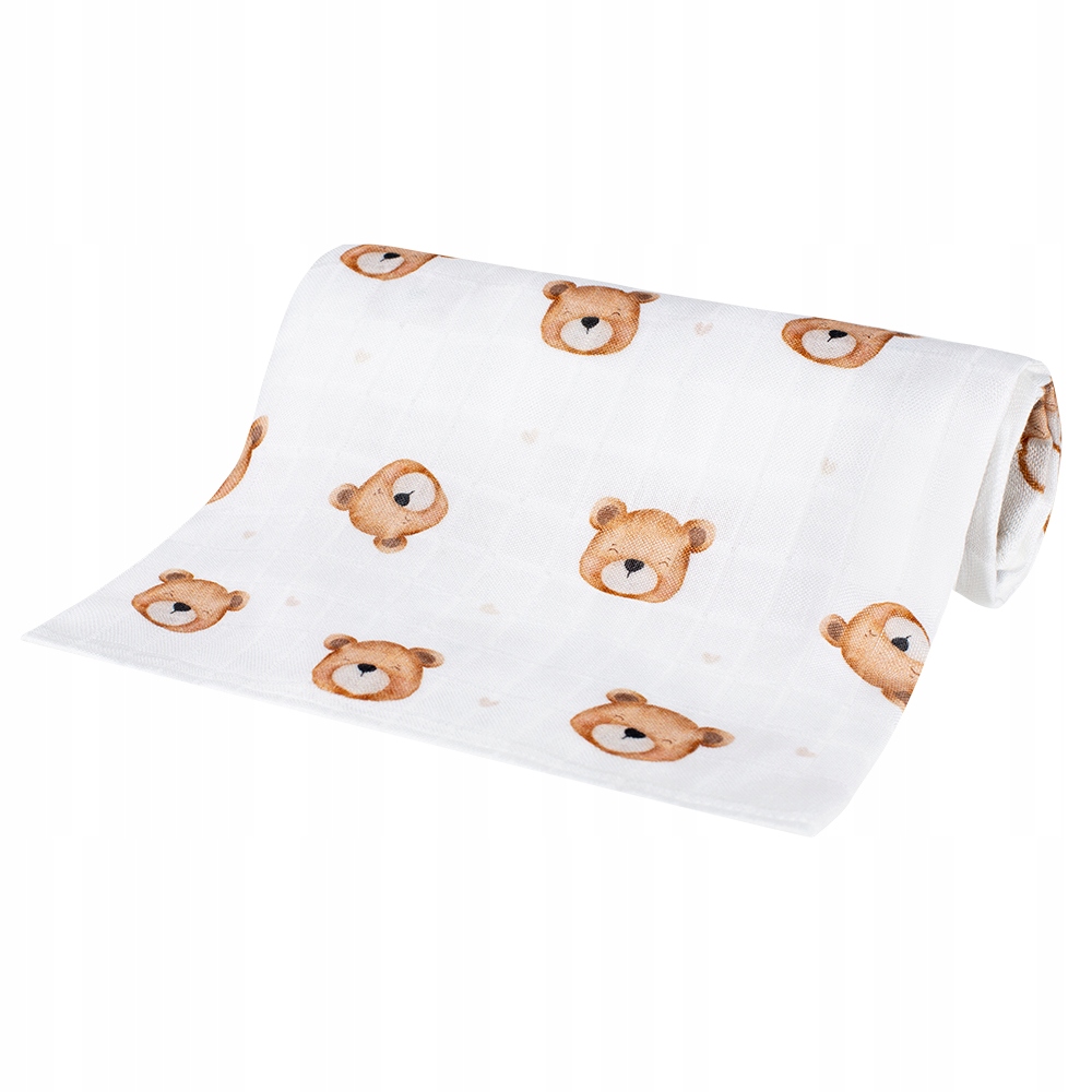 Duża pieluszka bambusowa OTULACZ w słodkie misie