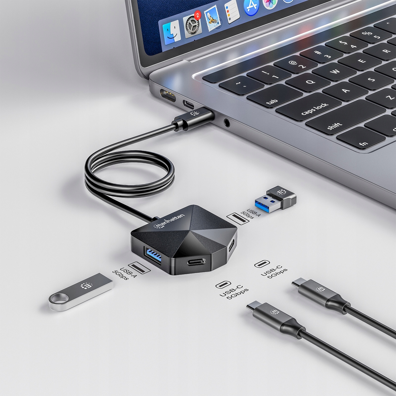 Manhattan 181150 – Przewodowa stacja dokująca USB 3.2 Gen 2 Type-C