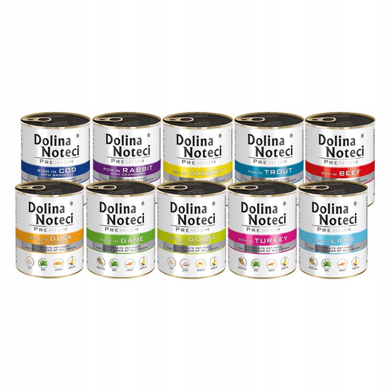 Mokra karma dla psa Dolina Noteci Premium mix smaków 10 x 800 g – Doskonały wybór dla Twojego pupila