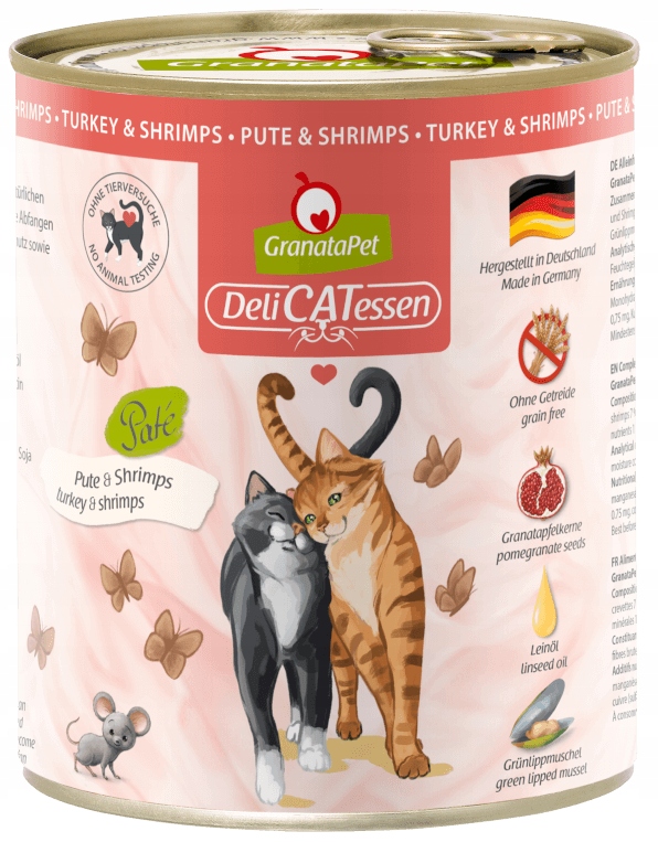 GranataPet DeliCatessen indyk i krewetki – Doskonała mokra karma dla kota