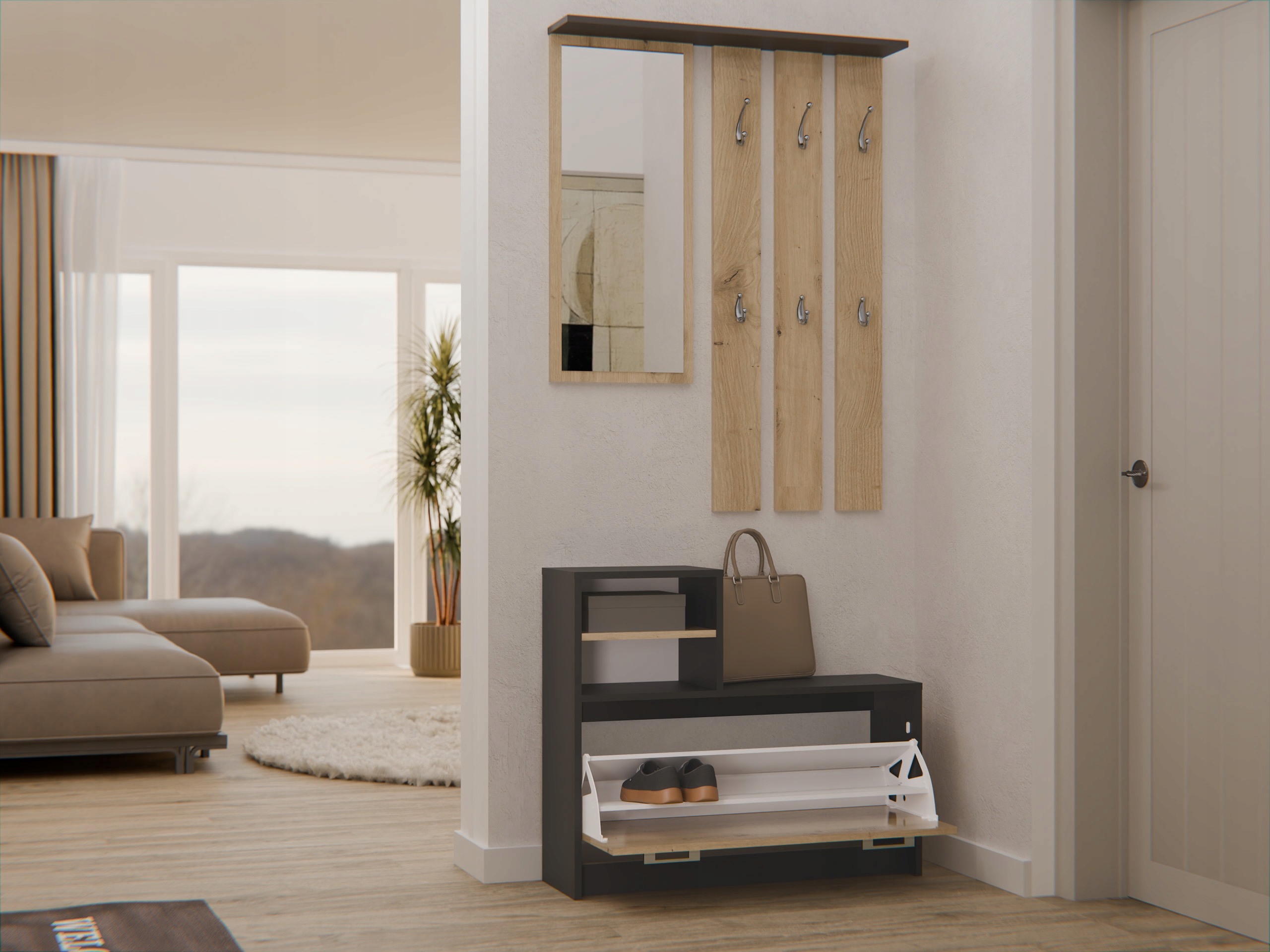 Wygodne uchwyty i duże lustro – Komfort użytkowania na co dzień