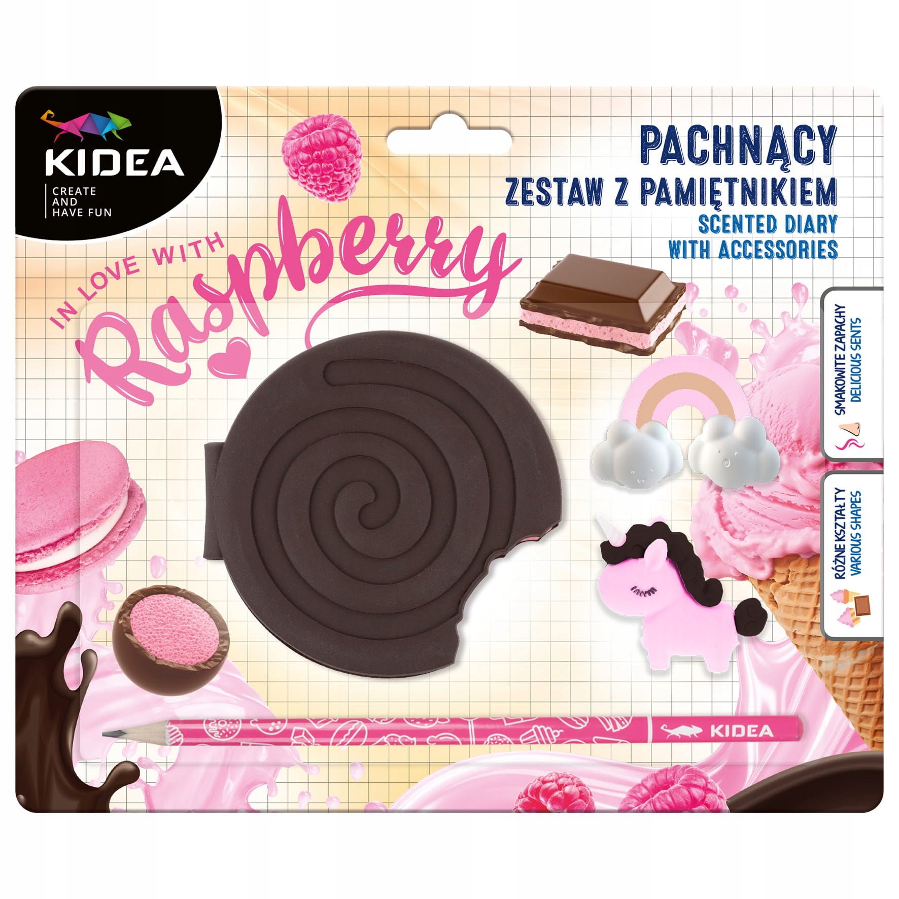 Pamiątnik zapachowy KIDEA – Malinowy krem w kształcie ciastka