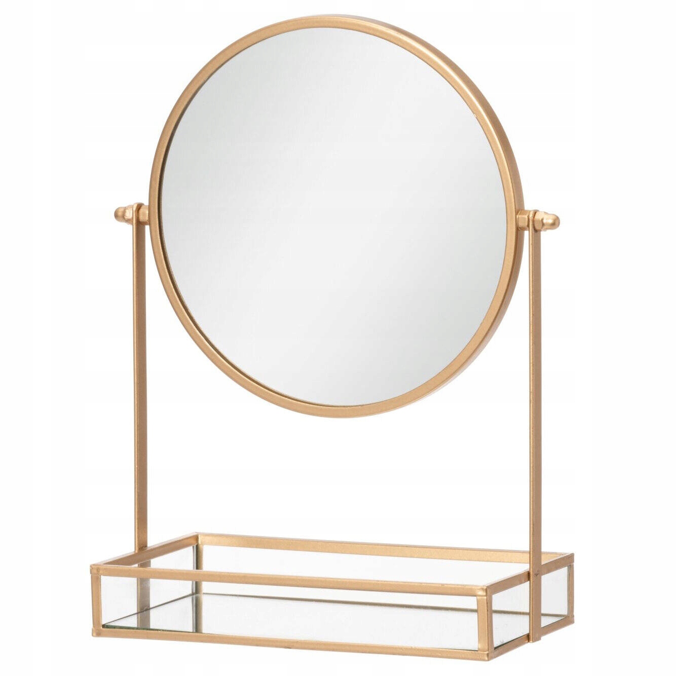 Lusterko kosmetyczne z tacką GEMMY, Ø 20 cm – Elegancja i funkcjonalność w Twojej łazience