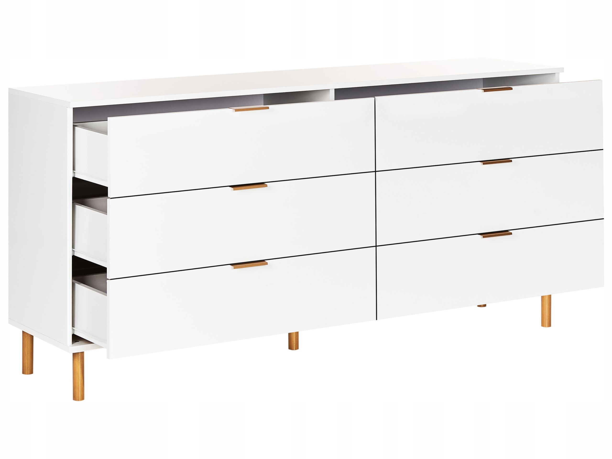 Przestronny design z sześcioma szufladami