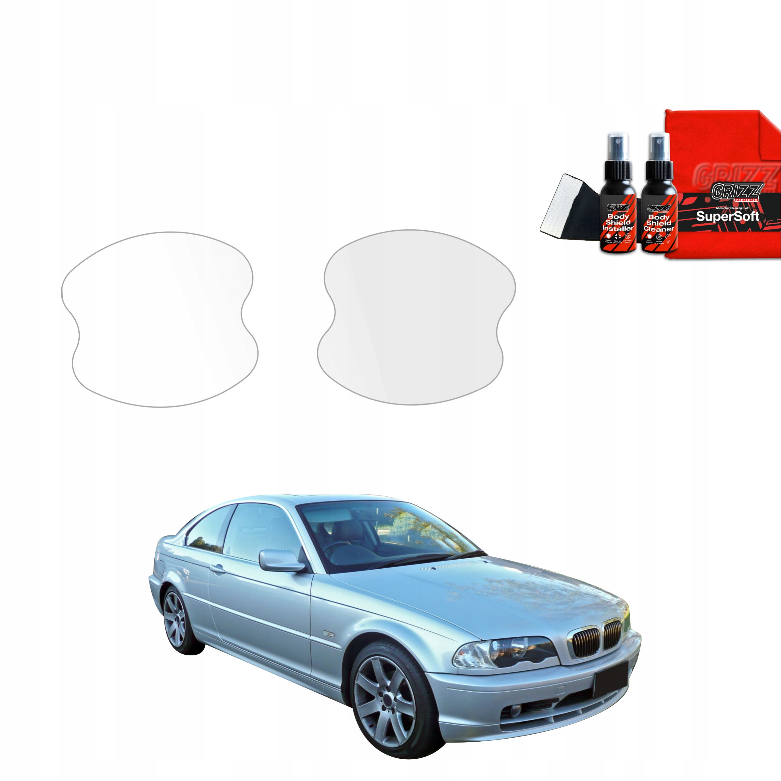 Folia ochronna pod klamki GrizzGlass BodyShield do BMW 3 E46 Coupe Pre-LCI (1999-2002) – Ochrona Twojego auta