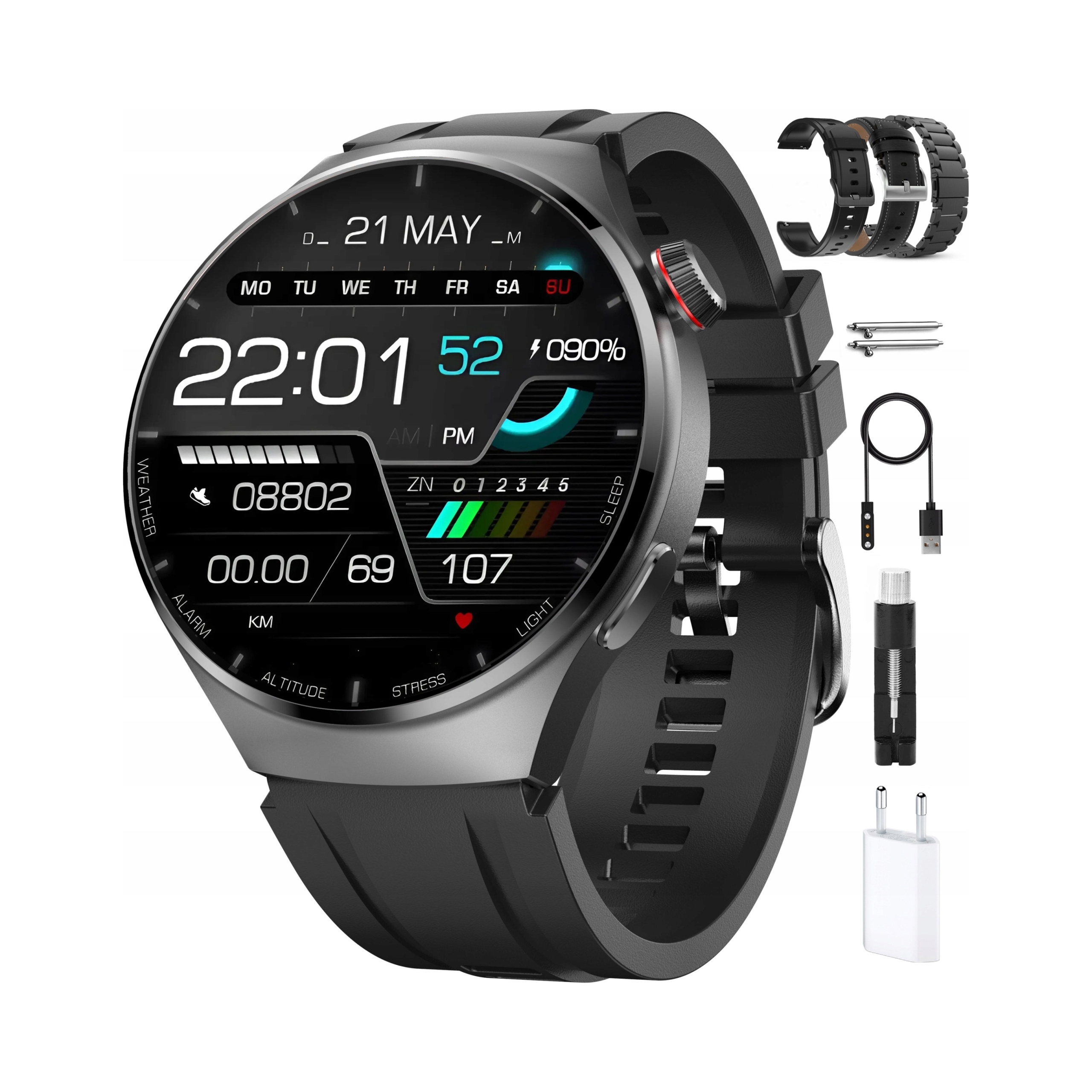 EKG AMOLED CIŚNIENOMIERZ BMI GLUKOZA 440MAH PPG – Twój nowoczesny smartwatch zdrowia