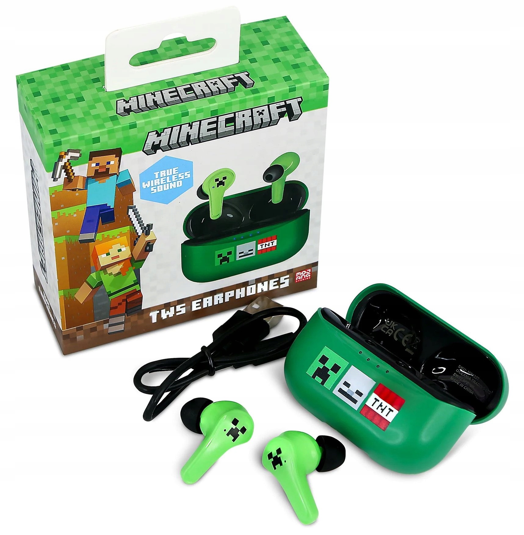 Ausinės OTL - Minecraft Icons TWS Earpods – Bezprzewodowe słuchawki dla miłośników gier