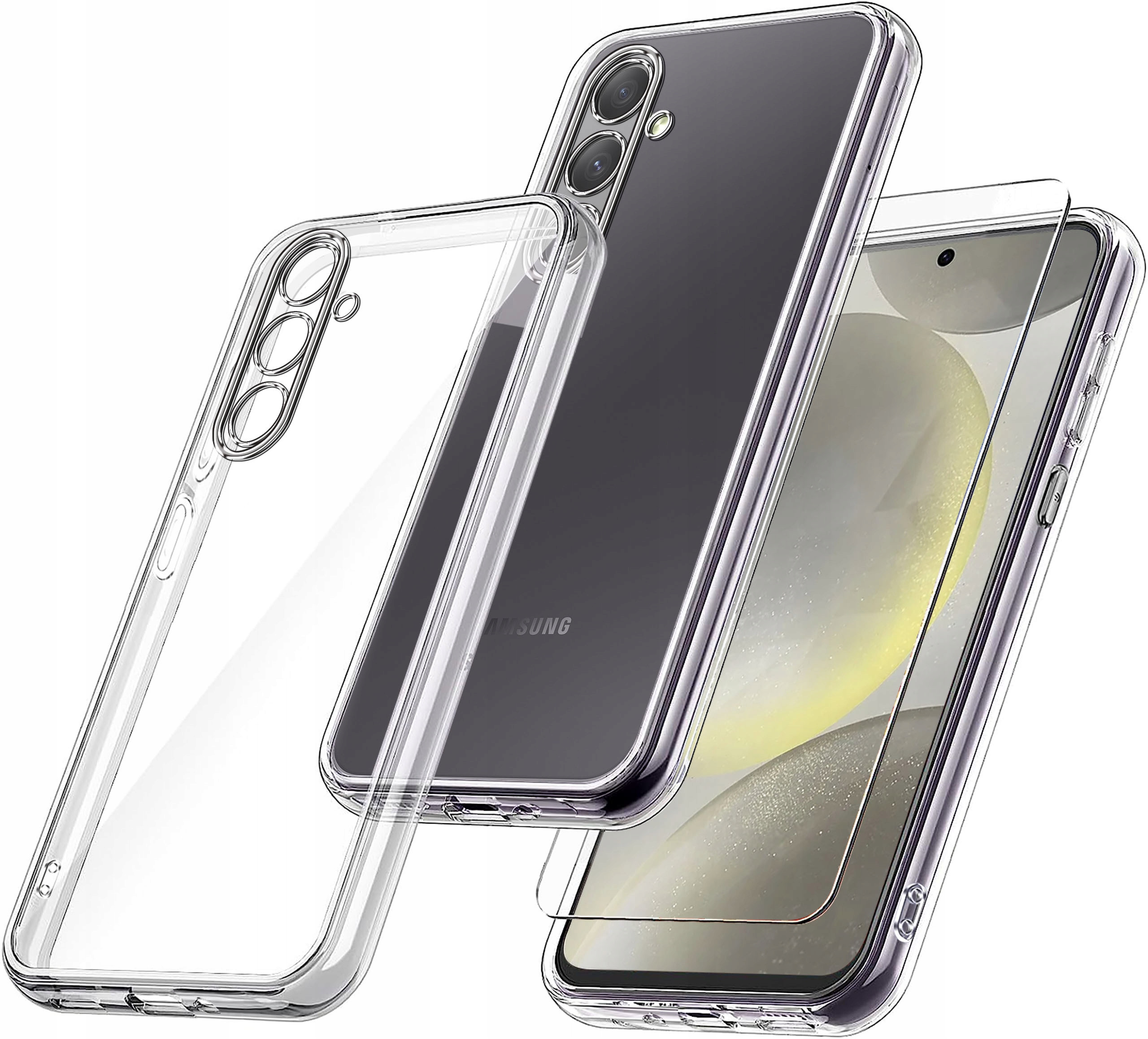 Etui do Samsung Galaxy S24+ Plus WZMACNIANE 360° CLEAR – Ochrona na najwyższym poziomie