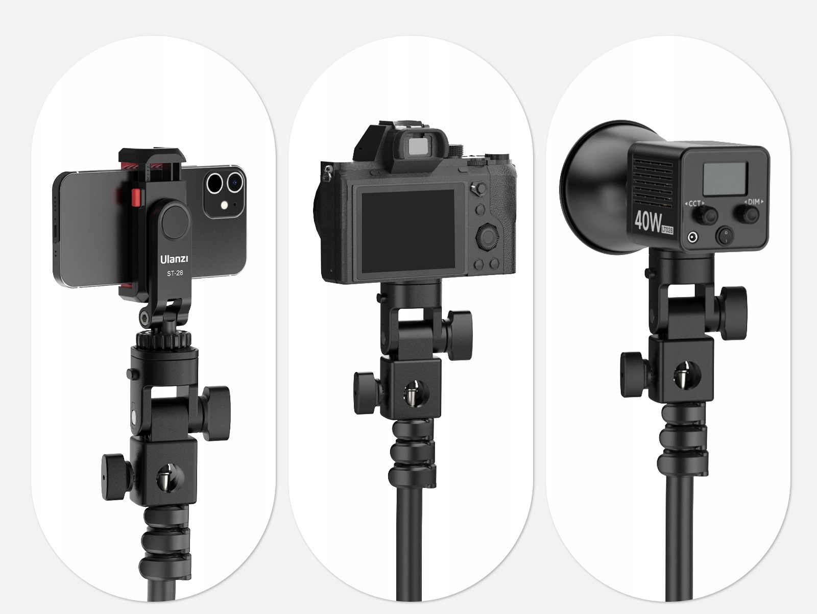 Adapter Uchwyt do Statyw Studyjny 12mm 16mm na Aparat Kamera Lampa 1/4