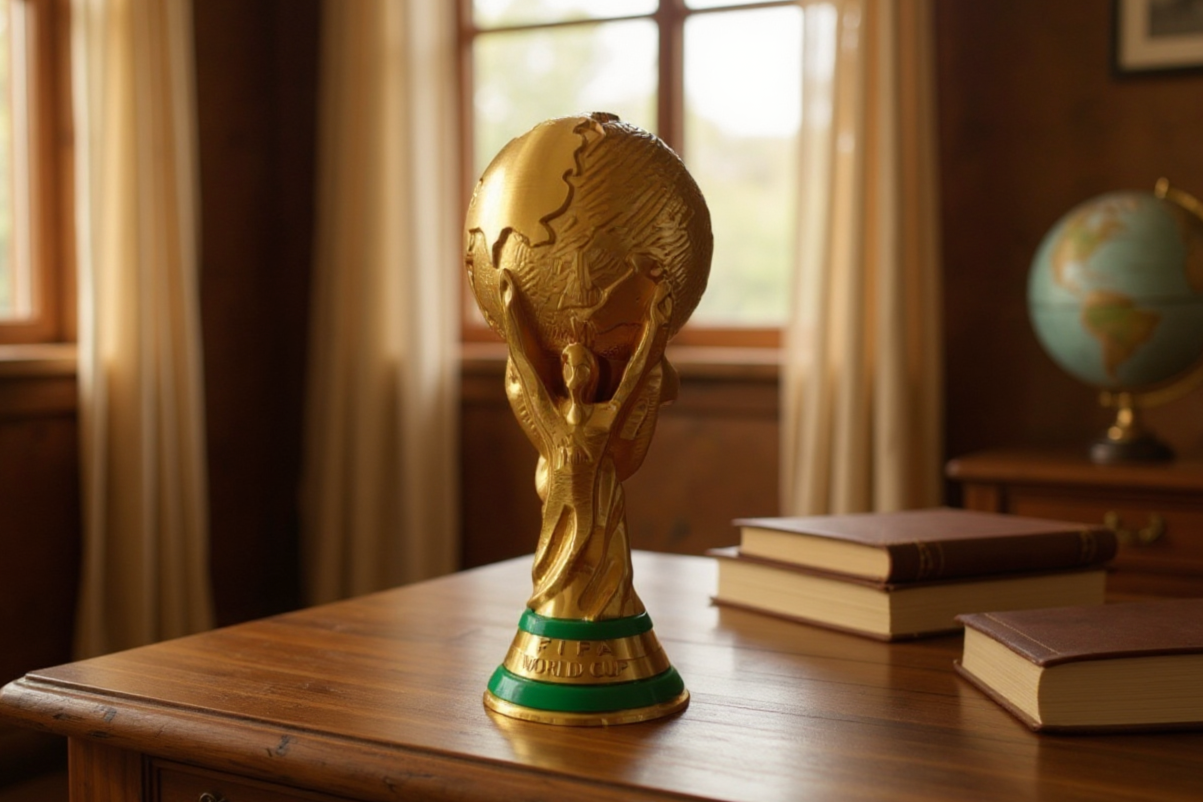 Trofeum Mistrzostw Świata Piłka Nożna Statuetka Kibica 25 cm – Idealny prezent dla każdego kibica