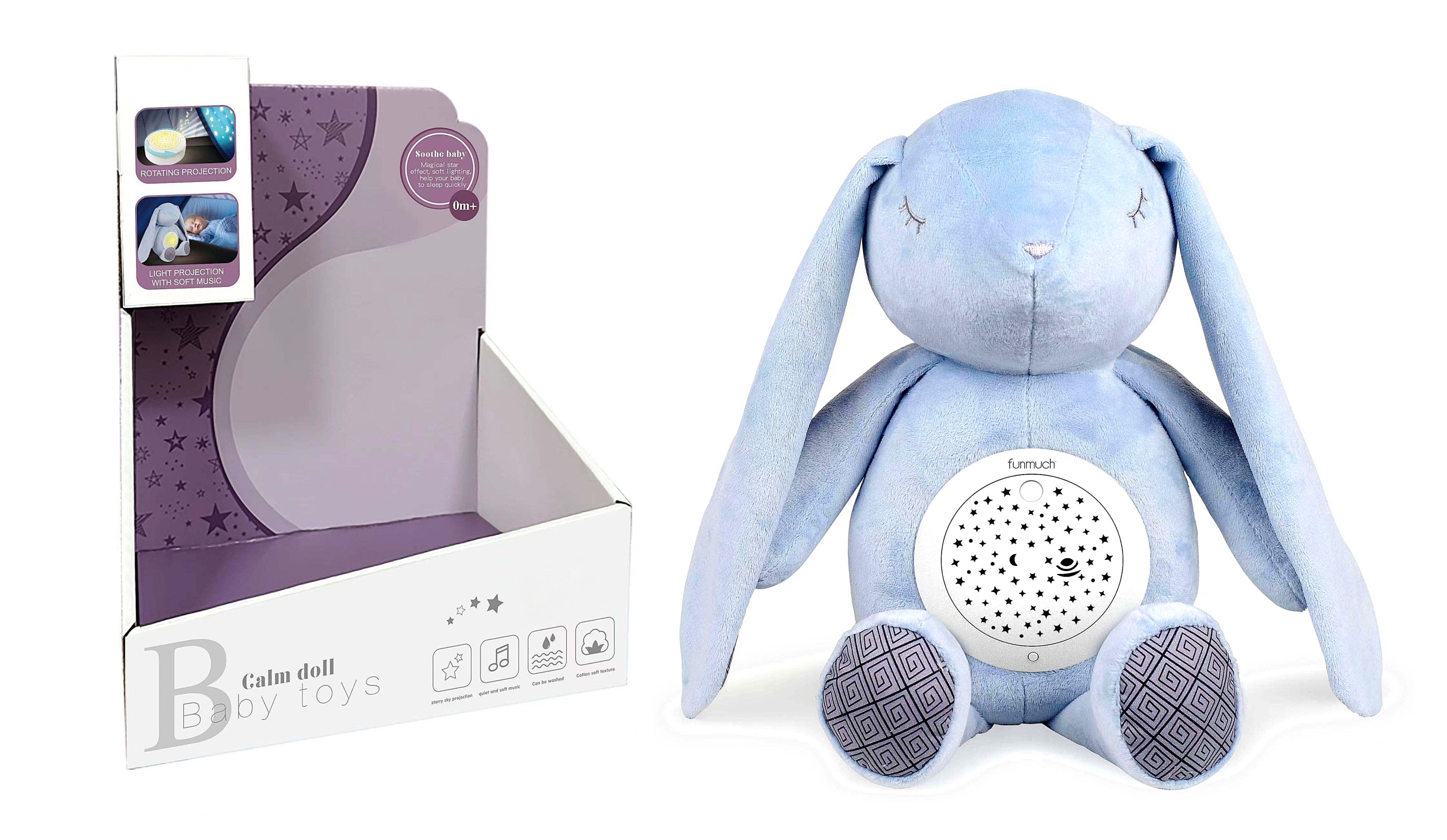 Obrotowy projektor dla dzieci usypiacz królik pluszowy – Idealny towarzysz snu