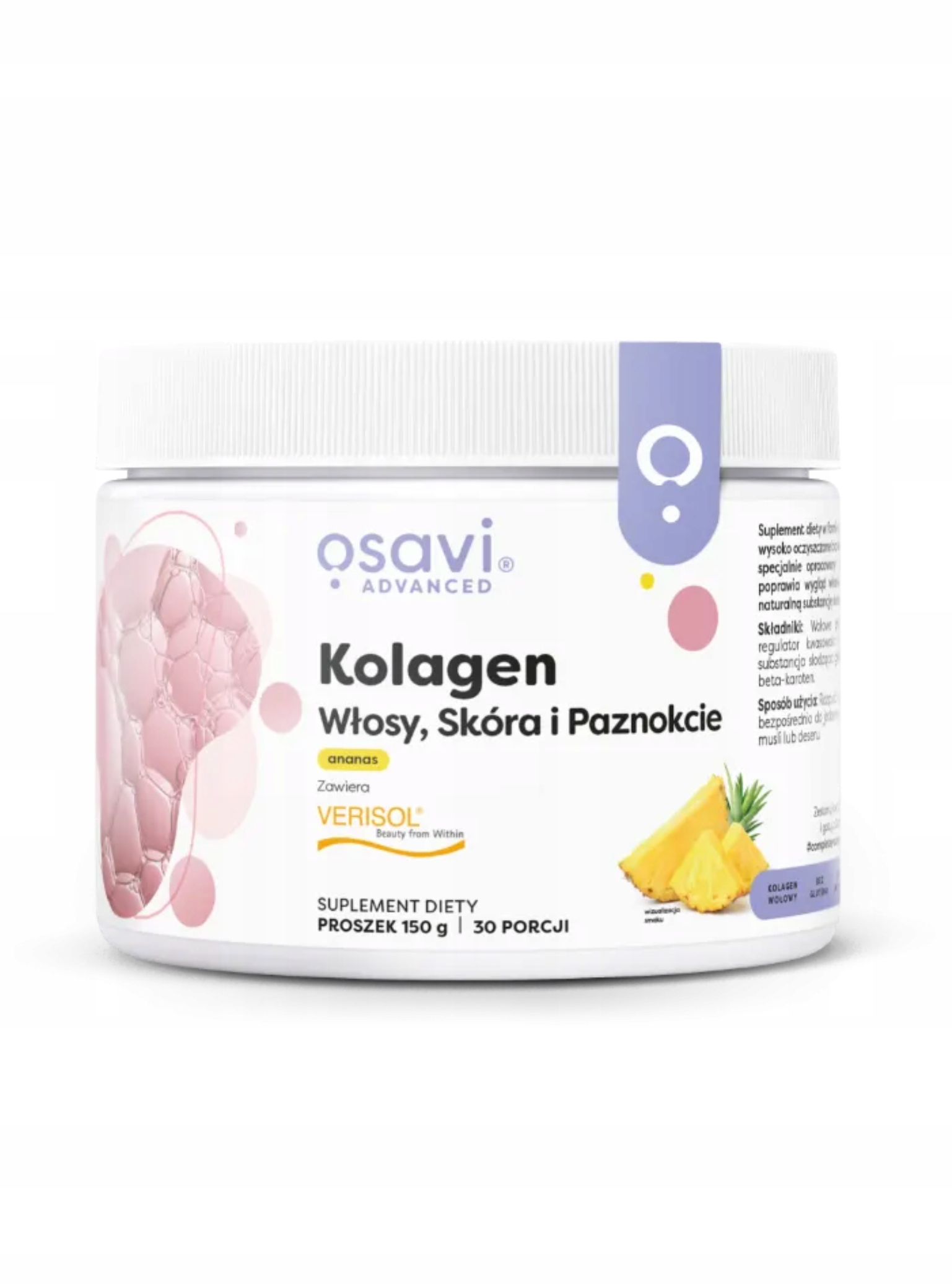 Osavi - Kolagen Włosy, Skóra i Paznokcie, Ananas 150g – Twoje wsparcie dla zdrowia i urody