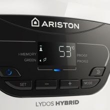 Podgrzewacz/bojler elektryczny Lydos Hybrid z pompą ciepła, intuicyjny wyświetlacz