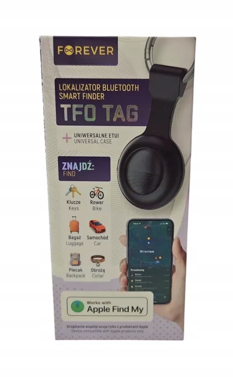 Forever lokalizator FindMy TFO TAG czarny – Twój osobisty asystent lokalizacji