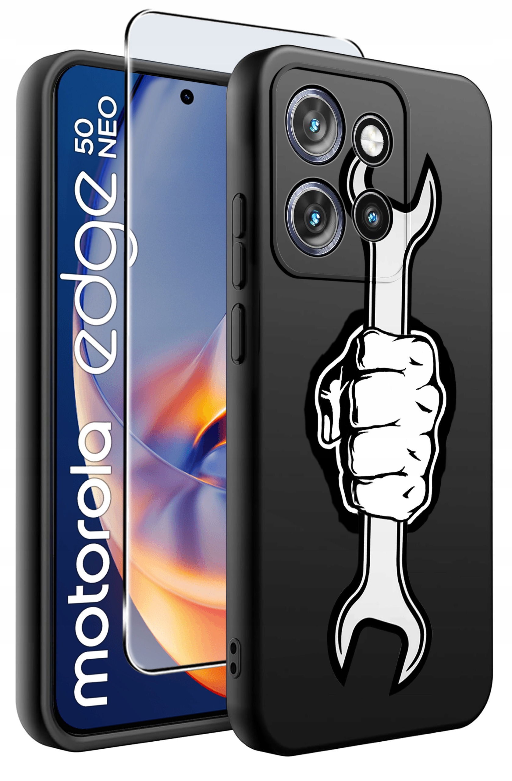 Etui do Motorola Moto EDGE 50 Neo WZORY | SILIKONOWE MATT CASE + SZKŁO HARTOWANE 9H