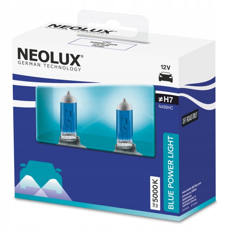 Neolux H7 Blue Power Light 2-pack – Halogenowe żarówki do jazdy off-road