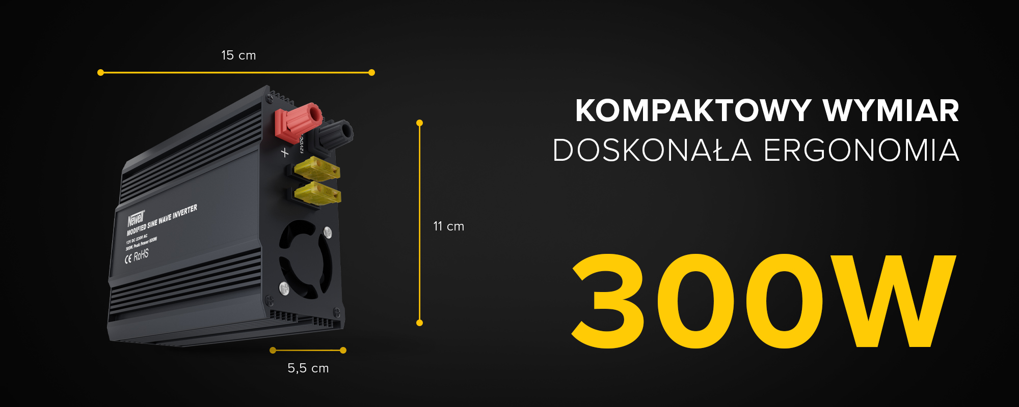Przetwornica napięcia Newell z modyfikowaną sinusoidą - 12 V _ 230 V