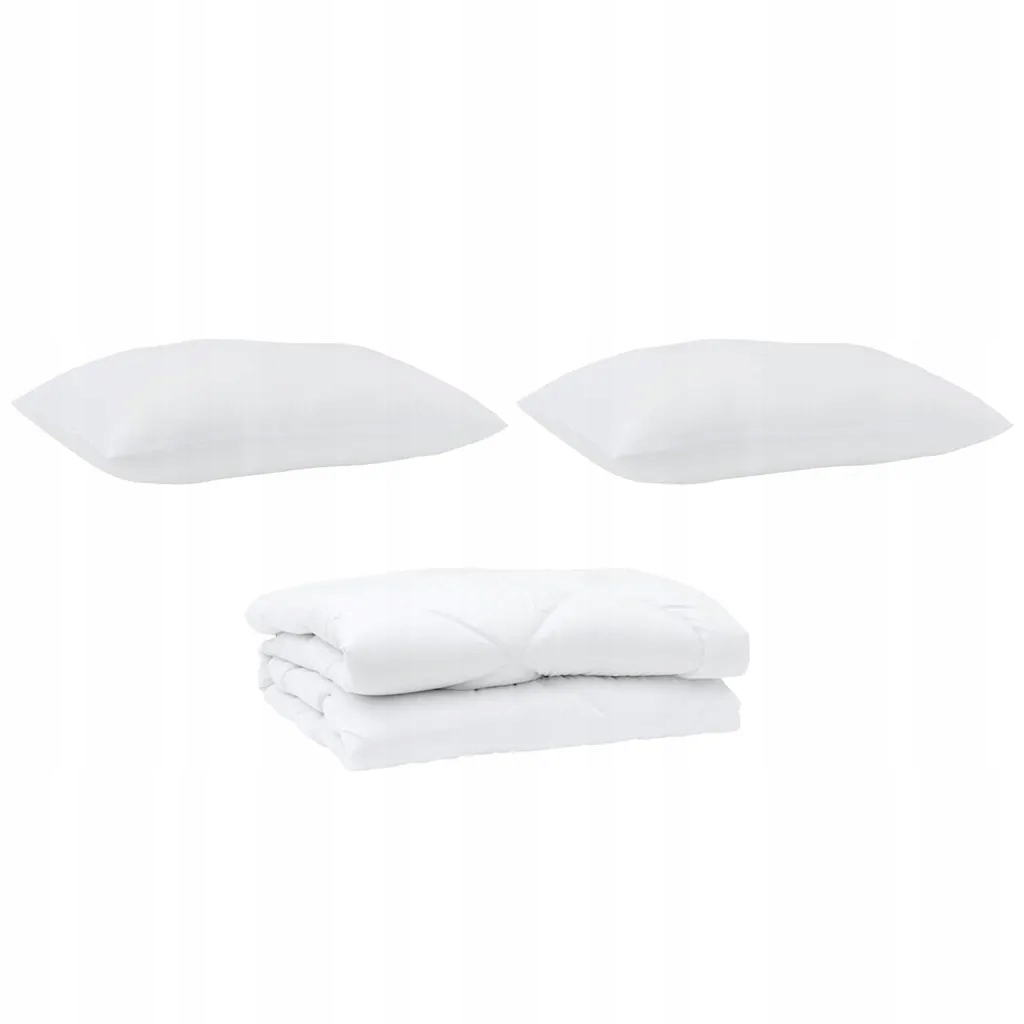 Kołdra z poduszkami Argyle 3 pcs Biały 240 x 220 cm – Elegancja i komfort w Twojej sypialni