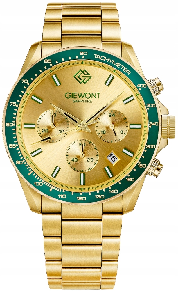 Zegarek Męski Chronograph Sapphire Złoto Zielony GW3520-B6* – Elegancja i funkcjonalność w jednym