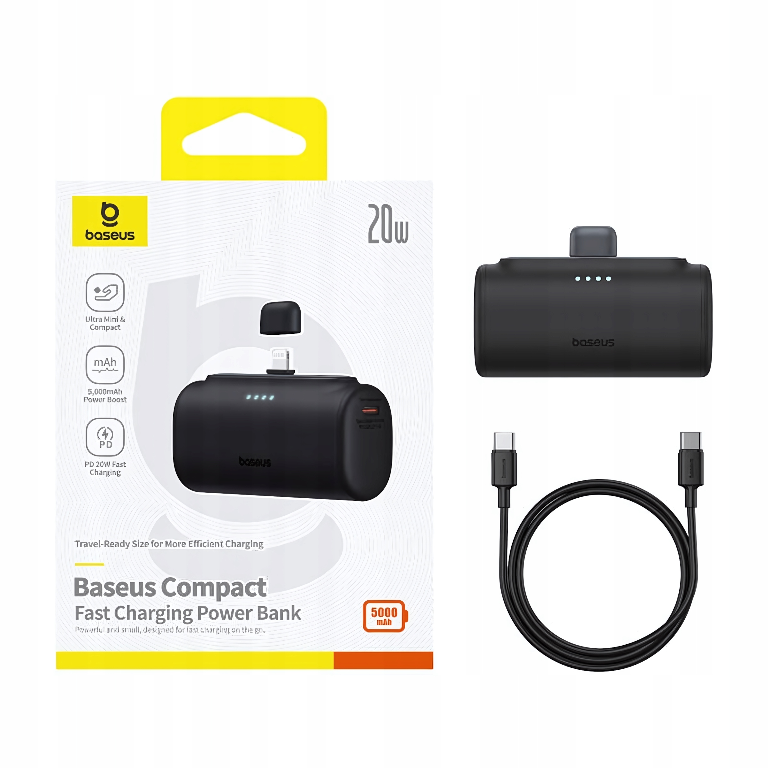 Powerbank OS-Baseus Compact IP 5000mAh 20W – Niezawodne źródło energii