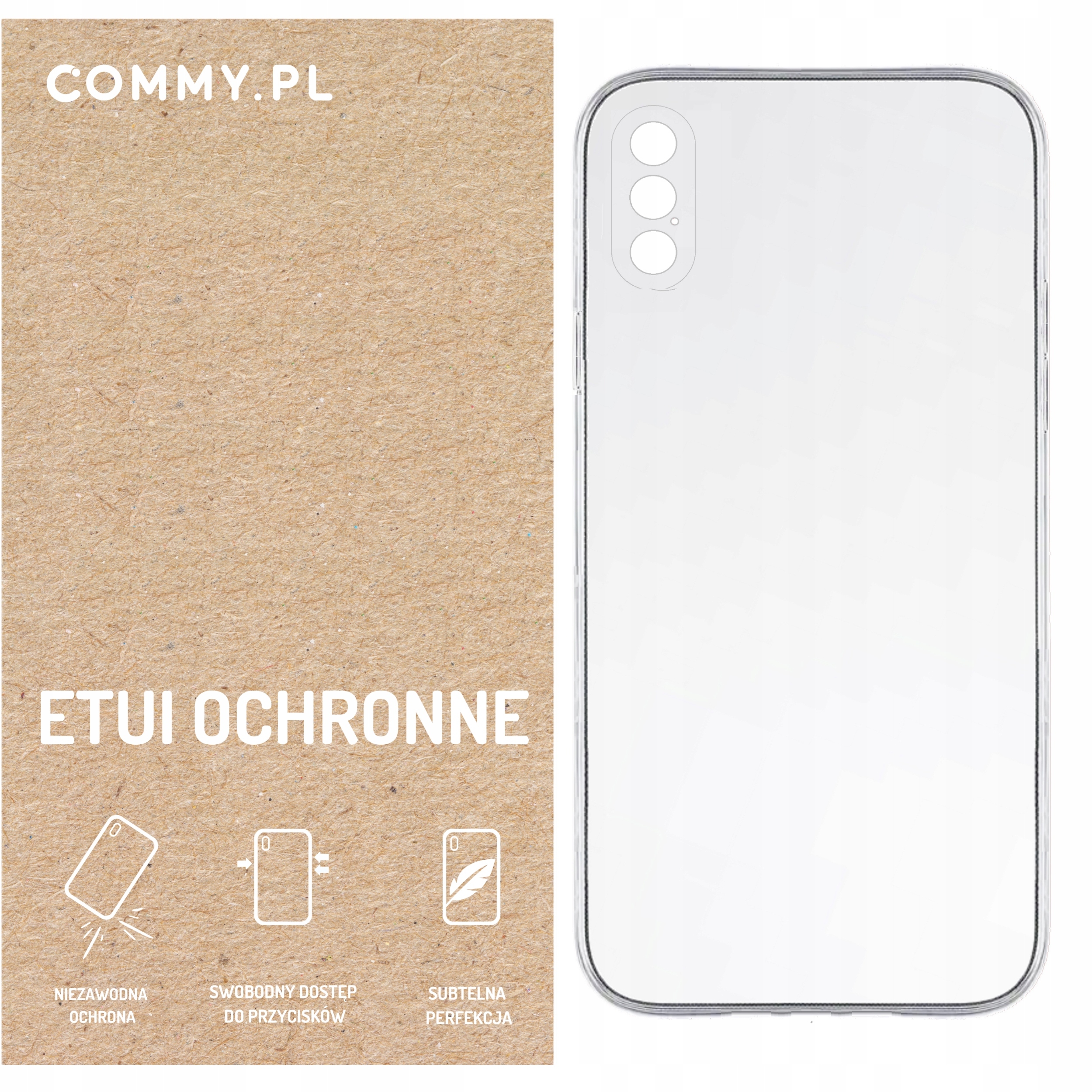 Przezroczyste etui COMMY Slim 2 mm – Styl i ochrona dla iPhone XS Max