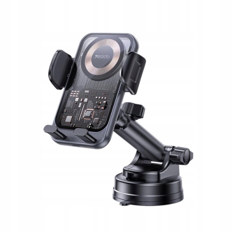 Yesido Uchwyt Samochodowy C307 Wireless 15W, BLACK / CZARNY – Idealne rozwiązanie dla kierowców