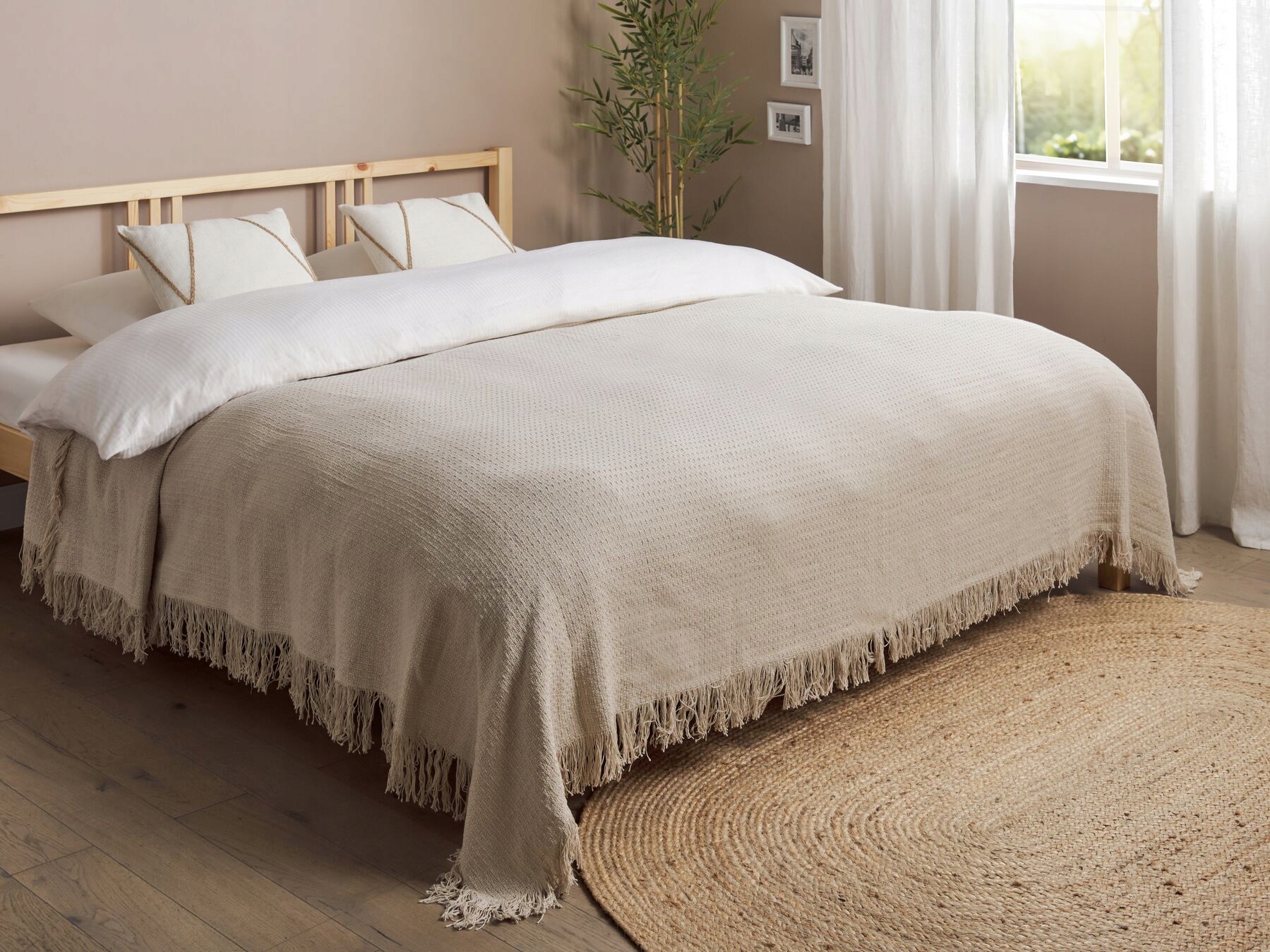Narzuta na łóżko YERBENT Bawełna 220 x 240 cm – Elegancja i komfort w Twojej sypialni