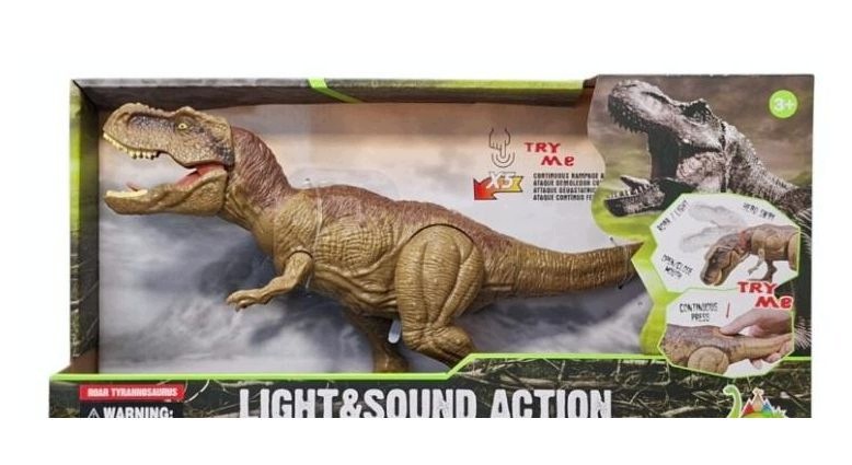 Dinozaur ziejący dymem ze światłem i dźwiękiem – Interaktywna zabawa dla dzieci