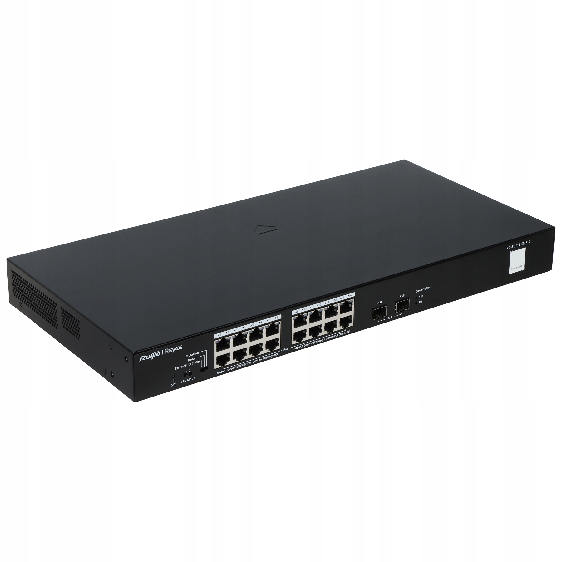 Reyee RG-ES118GS-P-L – Niezawodny przełącznik 16-portowy PoE