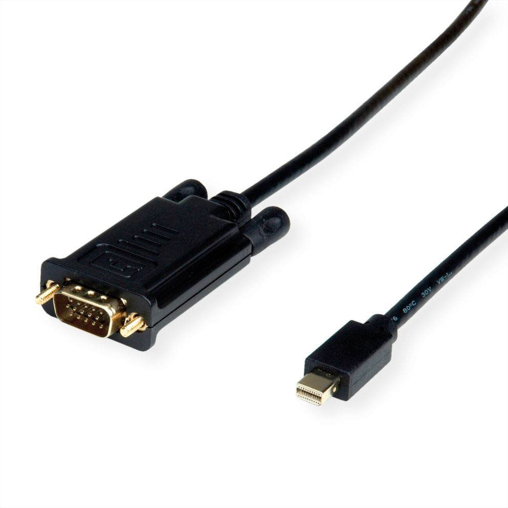 Kabel Mini DisplayPort do VGA 1m czarny – Idealne połączenie dla Twojego monitora