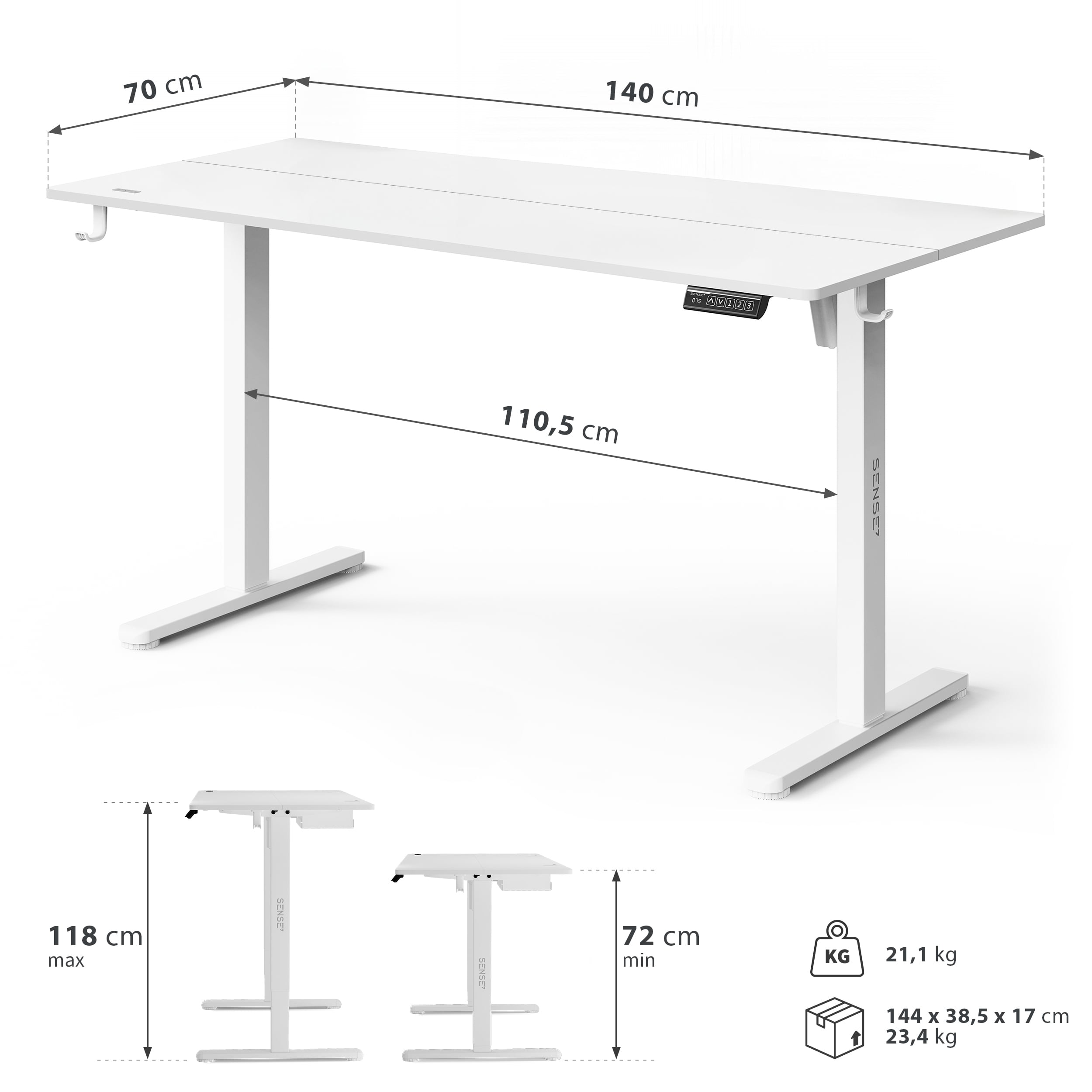 Biurko elektryczne Sense7 Nojo Light