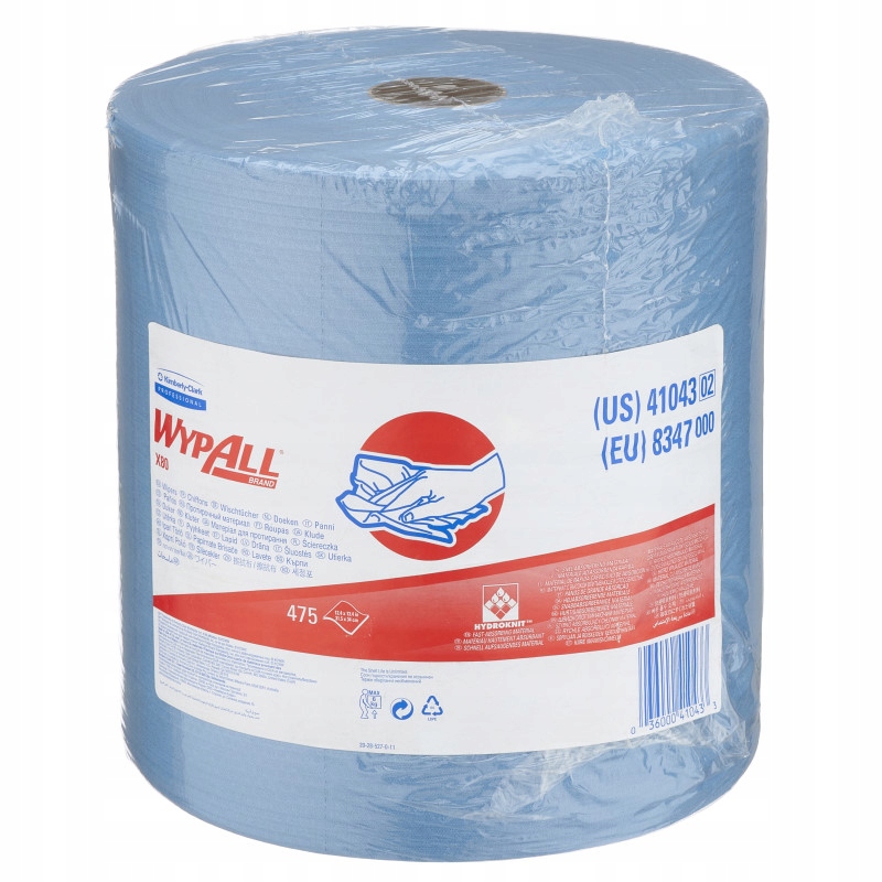 WYPALL Kimberly-Clark WypAll X80 - Czyściwo w dużej roli, perforowane - Niebieskie