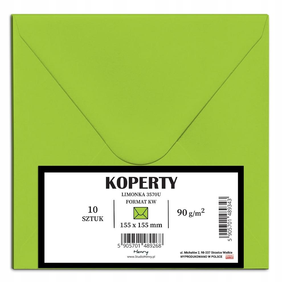 Koperty KW limonka 10szt – Idealne do biura i firmy