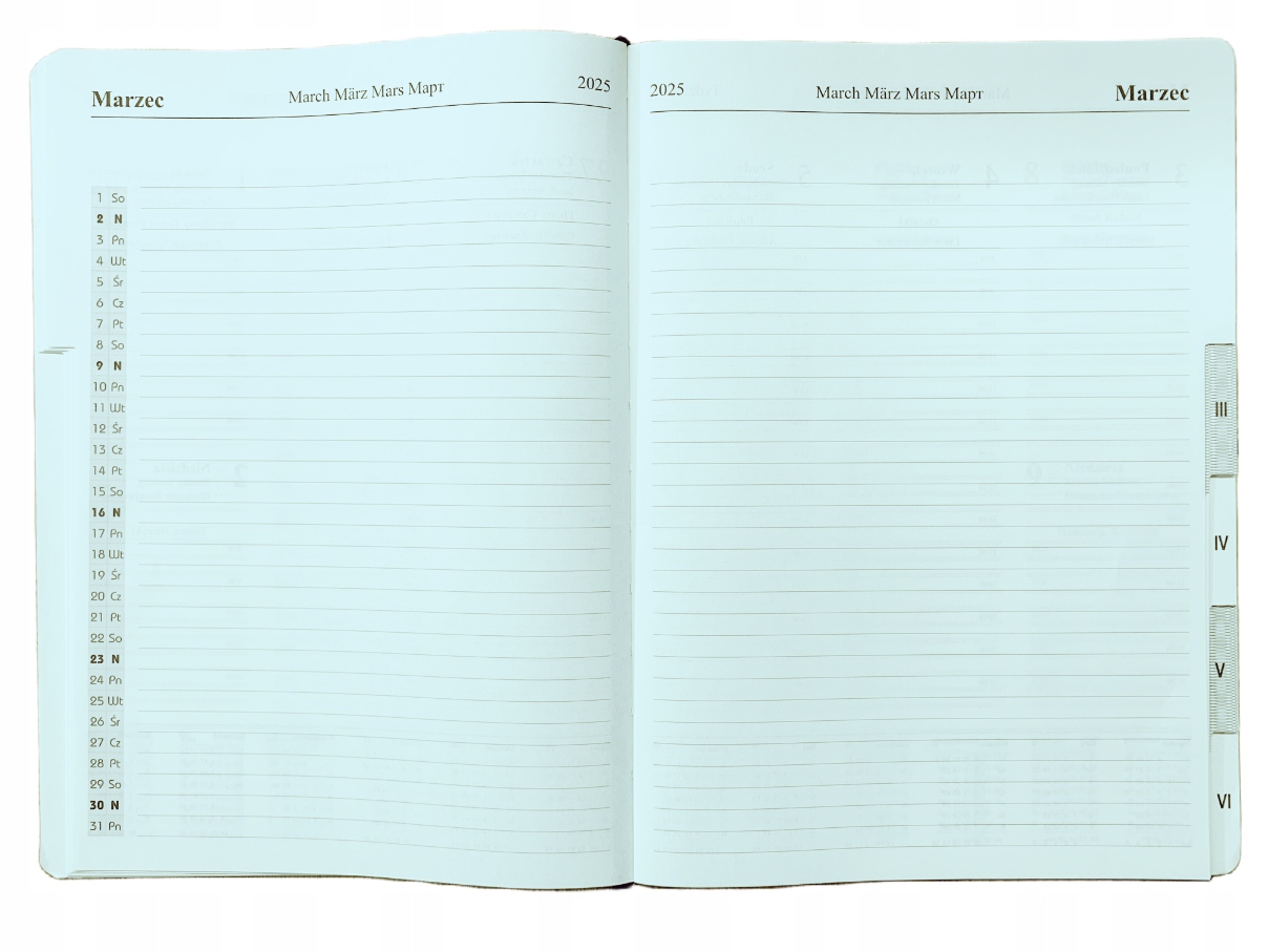 Dodatkowe strony z planami i notatkami