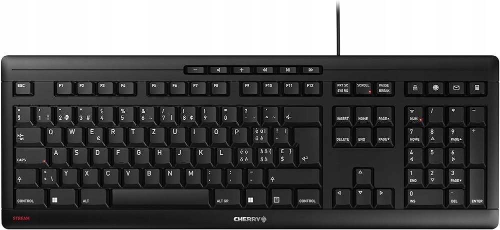 Klawiatura Cherry CHERRY Stream RF Bezprzewodowy + USB QWERTZ Niemiecki Czarny – Wydajność i komfort w jednym