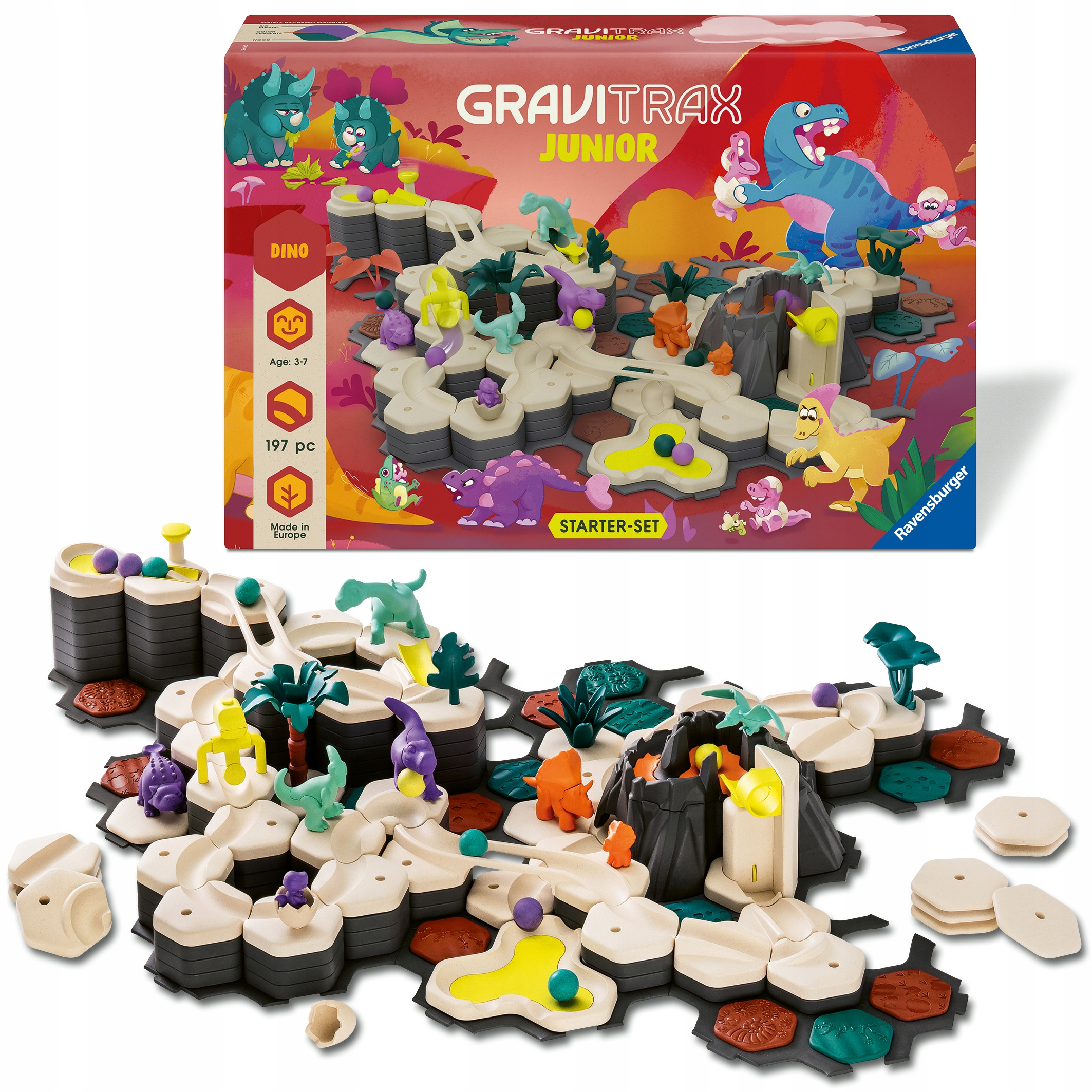 GraviTrax Junior - Zestaw Startowy XXL Dino – Przygodowa zabawa z grawitacją