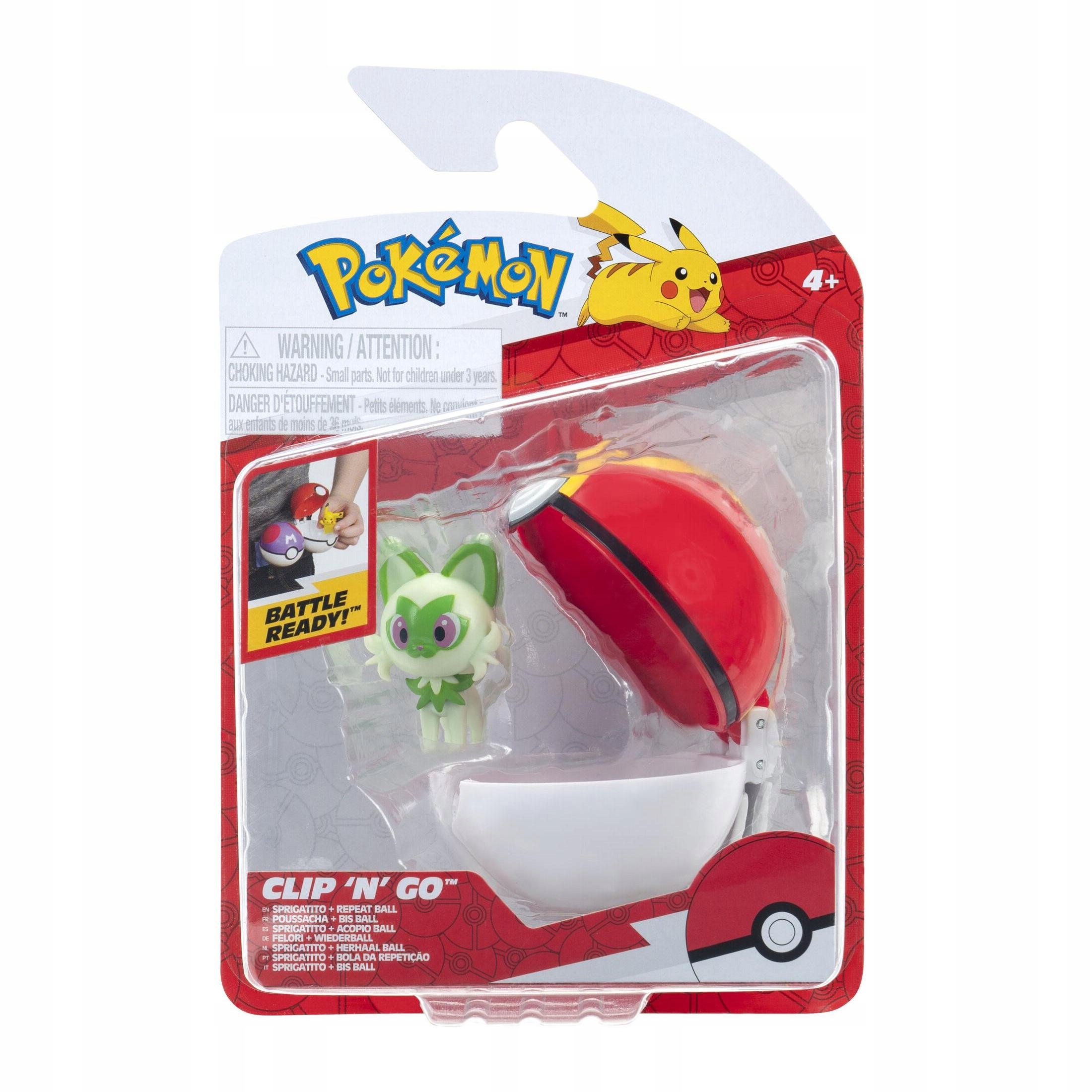 POKEMON CLIP N GO SPRIGATITO Z POKEBALL REPEAT BALL – Idealny zestaw dla młodego trenera