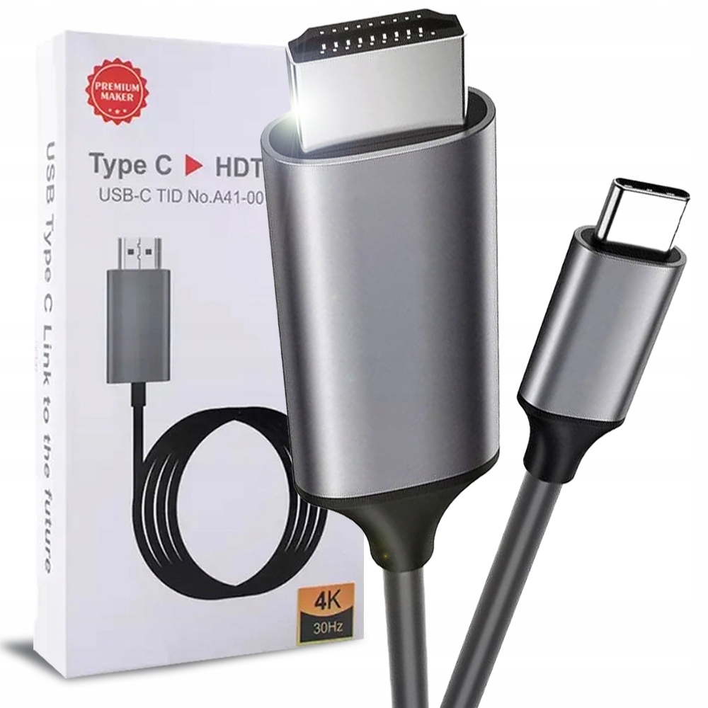STAZER Kabel MHL USB-C do HDMI 4K 200cm – Wysoka jakość przesyłania obrazu i dźwięku