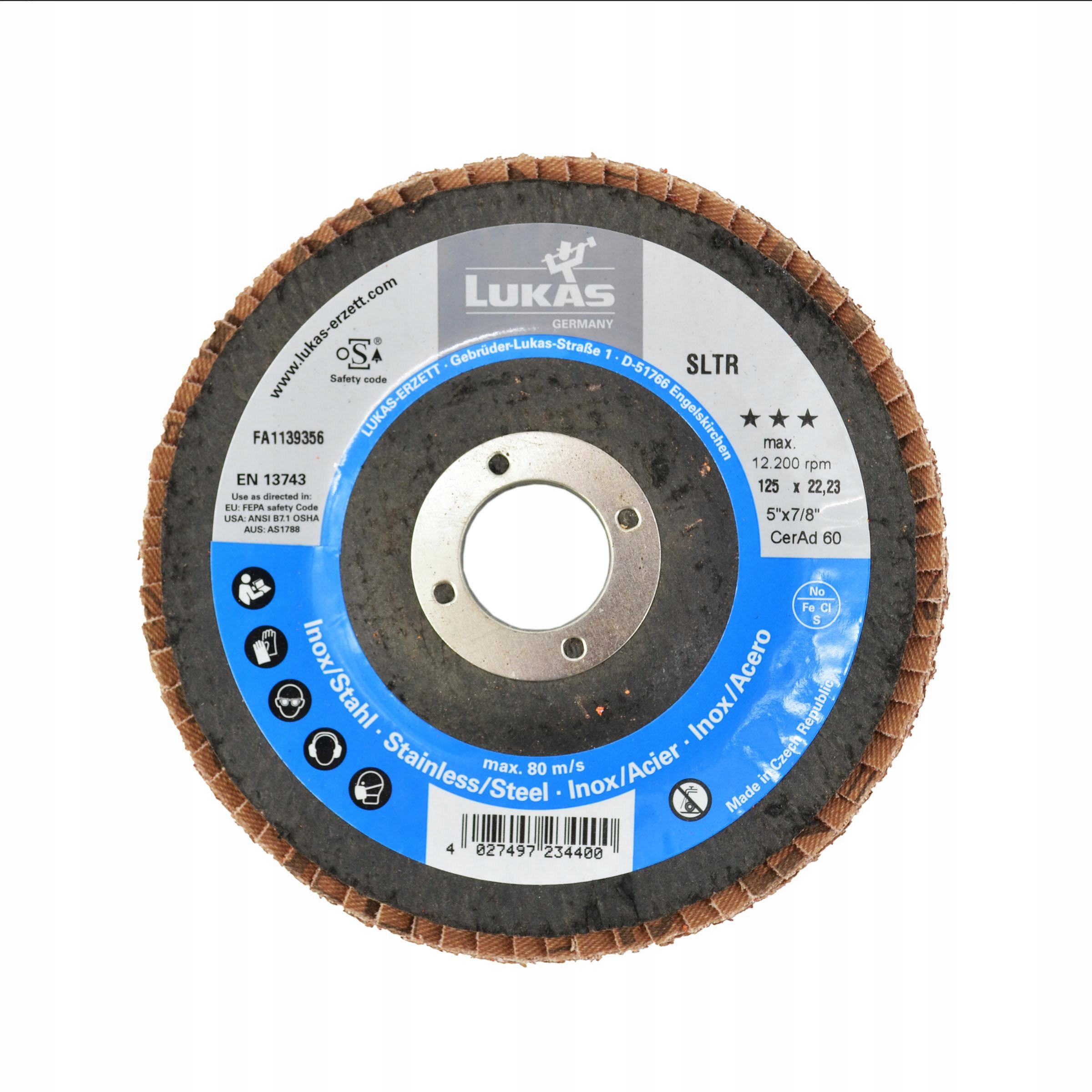 LUKAS ŚCIERNICA LISTKOWA 125mm P 60 SLTR CERAMICZNA – Doskonałe narzędzie do obróbki