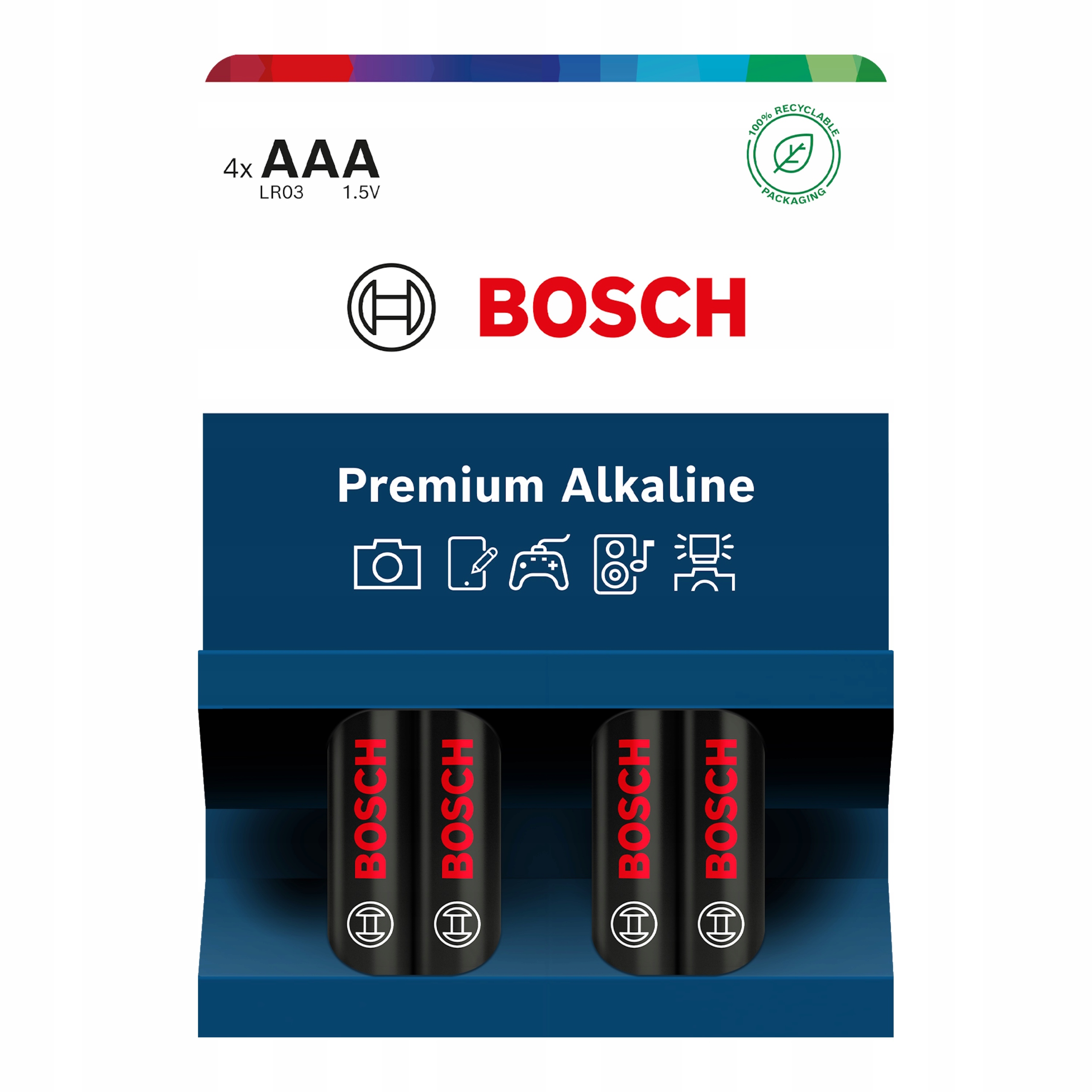 BATERIA BOSCH 4SZT AAA PREMIUM ALKALINE LR03PA4B/00 – Niezawodne źródło energii